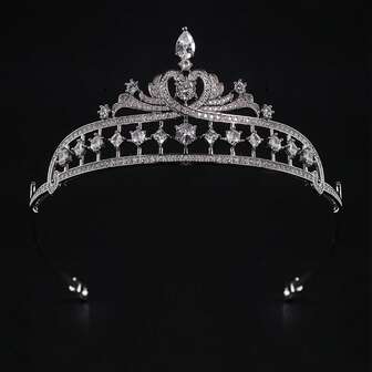 1 Piece Elegant Bride's Diamond Inlaid Shiny Hair Accessory, Suitable For Party Attire, Birthday Gift, Wedding