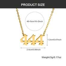 18K Gold Plated Dainty 444 Necklace For WomenAngel Number Necklace 444 Choker Necklace Lucky Number Necklace Custom Y2K Gifts For Women - 如圖 - 查看 2