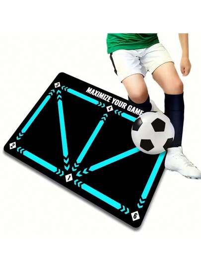 1pc Football Training Mat, Exquisite Design, Multiple Daily Sizes Available - Improve Footwork And Ball Control, Durable Football Training Tool, Suitable For Ball Control Practice, Especially For Football Practice And Agility Training, Suitable For Outdoor Sports In Spring, Sports Ball Control Carpet, Indoor Soundproof Fitness Mat, Silent Shock Absorption, Anti-Slip, Enhance Ball Control And Footwork.