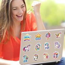 1/20/50 Unicorn Graffiti Stickers Dreamy Gradient Personalized Ultra-Thin Easy To Tear Without Leaving A Trace, Suitable For DIY/ Scrapbook Stickers/DIY All Kinds Of Daily Necessities. - Multicolor - View 3