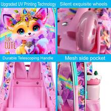 3件套女童拉杆背包，儿童拉杆书包 - Fox And Uni 带轮小学书包 - 拉桿背包 - 查看 9