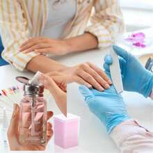 180毫升玻璃泵瓶，酒精分配瓶，适用于美甲沙龙，防漏，防挥发，指甲油卸妆液瓶，密封性好，可分装液体溶剂，防静电指甲清洁凝胶水，翻盖设计，防腐蚀，防静电 - 無色 - 查看 8