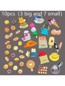 6 piezas Imanes de nevera 3D de comida, imanes decorativos lindos para refrigerador, imanes personalizados adecuados para cocina, pizarra de oficina, gabinete de almacenamiento, lavavajillas, decoración de cocina, decoración del hogar, regalo del Día de la Madre - Multicolor - Ver 16