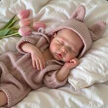 18英寸可爱重生娃娃，全身柔软硅胶材质，手工绘制，血管清晰可见，解剖结构逼真，仿真新生儿艺术收藏品，生日礼物 - Reborn Doll - 查看 9