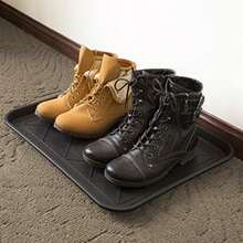 Stalwart 75-ST6014 All Weather Boot Tray-Water Resistant Plastic Utility Shoe Mat for Indoor and Outdoor Use in All Seasons (Black), Medium(20" x 15" x 1.3") - Multicolor - Ver 9