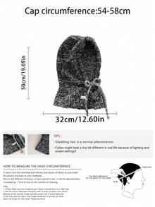 1pc Winter Scoodie Balaclava - Knitted Scarf & Hood Combined, Warm Ear Protection, Fashionable Mixed Color, High-Quality Wool Blend, Suitable For Autumn/Winter - Multicolor - View 3