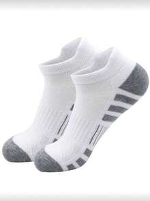24pcs/Set Men's High-Quality Low Cut Round Neck Ankle Socks, Mesh Breathable Versatile Casual Boat Socks