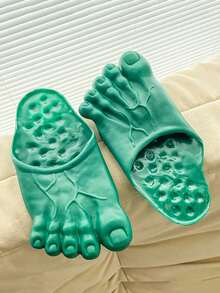 Asymmetrical Textured Slip-On Novelty Toe Shoes, Lightweight, Suitable For Teens, Students, Performances, Wear (Size 36-41) - Green - View 8