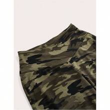 - Leggings cruzados con estampado de camuflaje para mujer, cintura elstica acampanada - CH + Verde militar - Ver 4