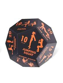 12面励志健身骰子，运动滚轮 - 有趣的健身配件，适用于家庭健身、有氧运动、瑜伽 - 也适用于健身房、健身课程 - 彩色 - 查看 12