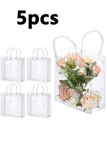 20个/包 透明PVC手提袋，节日生日糖果花瓣礼品袋，PVC果冻化妆品手提袋，节日派对手提袋，节日礼品袋，可重复使用的透明手提袋，小型企业用品，超值商品，购物袋，派对袋，婚礼生日派对礼品袋，手工手提袋，派对礼品，价格最低 - 無色 - 查看 13