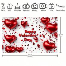 1. 心形气球设计背景横幅 - 提供三种尺寸，适用于情人节、婚礼装饰、周年纪念、拍照背景、餐桌装饰、房间装饰和摄影背景。 - 彩色 - 查看 5