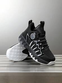 1 Pair Women's Basketball Shoes, Comfortable & Soft, Women's Casual Sports Shoes, Multi-Terrain, Suitable For All Seasons, Holiday Gift, Suitable For Teenagers And Students - Black, White and Gray - View 9