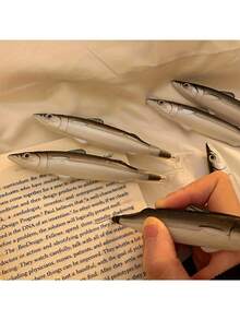 引人注目的趣味鱼形圆珠笔 - 适合作为学校、办公室和派对礼物 - 独特的海洋主题文具礼品，创意学生礼物 - 彩色 - 查看 4