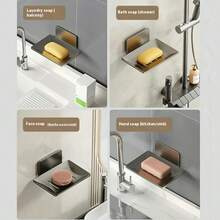 Drill-Free Wall Mounted Soap Holder - Waterproof Drainage Soap Dish For Bathroom - Multicolor - View 4