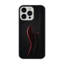 Funda para Celular todos Guitarra Roja Silueta Musica Arte - Negro - Ver 1