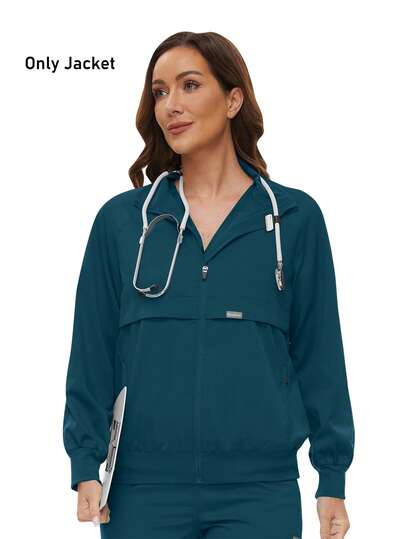 Bata quirúrgica para clínica dental de mujer, uniforme veterinario, pijama de enfermera de unicolor, ropa de trabajo de manga larga