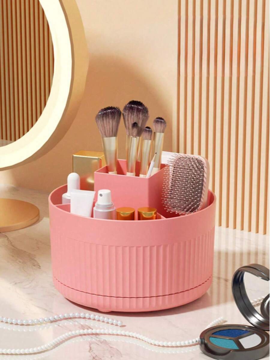 1 Giá đỡ cọ trang điểm xoay, hộp đựng mỹ phẩm cho phấn mắt, son môi và cọ trang điểm, thích hợp cho phòng ngủ, nhà cửa, phòng tắm, bàn làm việc, phụ kiện, món quà tuyệt vời, trang trí phòng.