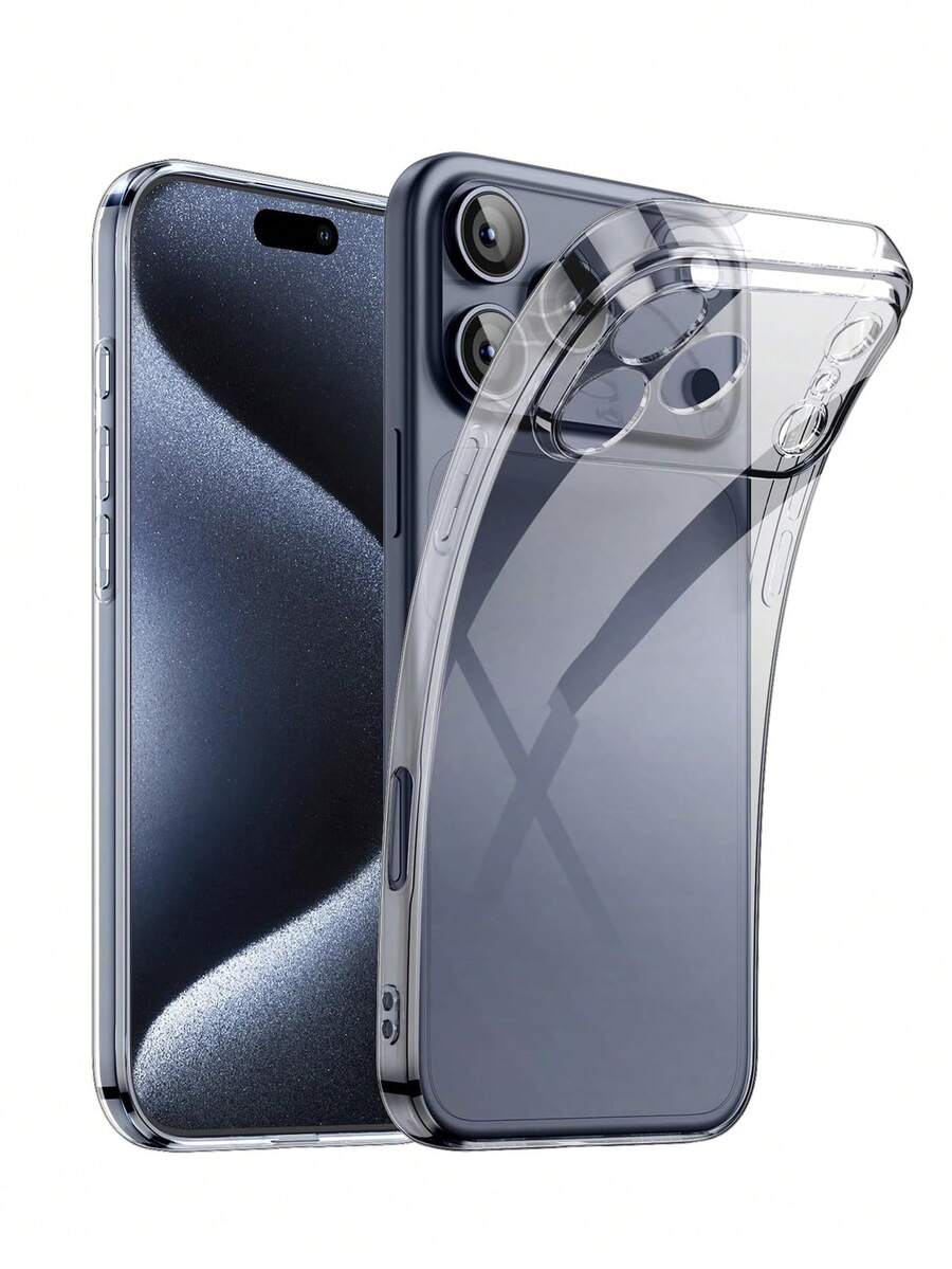 Transparent TPU Phone Case, Compatible With 17 Pro Max/17 Pro/17/16/16 Pro Max/16 Plus/13/14/12/11/15 Pro Max/15, With Camera Protection, Ultra-Thin, Shock-Proof, Anti-Yellow, Scratch-Resistant, Compatible With Wireless Charging, Soft Protective Cover - Clear - View 1