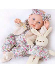 12-Inch Lifelike Reborn Doll, Children's Companion Doll, Best Gift, Cute Adjustable Posable Doll, Includes Rabbit Plush (With Doll) - Multicolor - View 4
