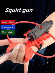 Cross-Border Spider Water Gun, Wrist Water Gun Launcher, Water Spraying Water Play Toy Gun, Manual Press Continuous Fire Toy, Wearable Arm Water Gun Launcher, Hero Wrist Water Gun Launcher, Water Spraying Toy, Swimming, Swimming Pool, Swimming Pool Game, I Play, Game, Group Game - Multicolor - View 7
