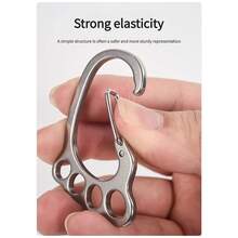 1pc Foot-Shaped Keychain, 1pc Multi-Ring Car Waist Personalized Anti-Lost Pendant, 1pc Hanging Keychain - Silver - View 10