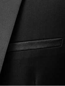 Caelus Male Groom Wedding Blazers High Quality Dress Jacket Coat Pants Vest Men 3 Pieces Set Formal Slim Tuxedo Prom Suit Business Networking Formal Tuxedo Prom Suit Work Office Suit - Black - View 9
