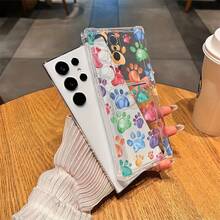Patrón Premium de Huella de Cachorro Colorido Compatible con Samsung A14 (5G)/A34 (5G)! Funda de Teléfono a Prueba de Golpes de Cuatro Esquinas, Adecuada para A54/A53/A52 (A52S Universal)/S21/S22/S23+/S23U, Serie S24/S25, A15/A35 (5G)/A55 (5G)/A25 (5G)/A16/A36/A56/A17, Extracción de Tarjeta Conveniente, Ranura para Tarjeta de Bus, Diseño Elegante, Regalo para Amigos y Parejas, Simple y - Colores mixtos - Ver 4