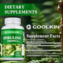 XEMENRY Spirulina 3000mg - Antioxidants, Enhances Cellular Energy, Promote Cardiovascular Health, Improves Digestion And Absorption - 120pcs - One bottle - Trial stage - View 2