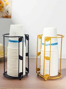 1pc Disposable Cup Dispenser, Tabletop Water Cooler Cup Holder, Home Use Paper Cup Rack, No Drilling Required - Multicolor - View 6