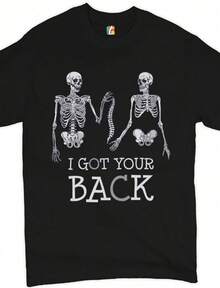I Got Your Back T-Shirt Happy Halloween Spooky Skeletons Trick-Or-Treat Jack-O-La - màu đen - Xem 1