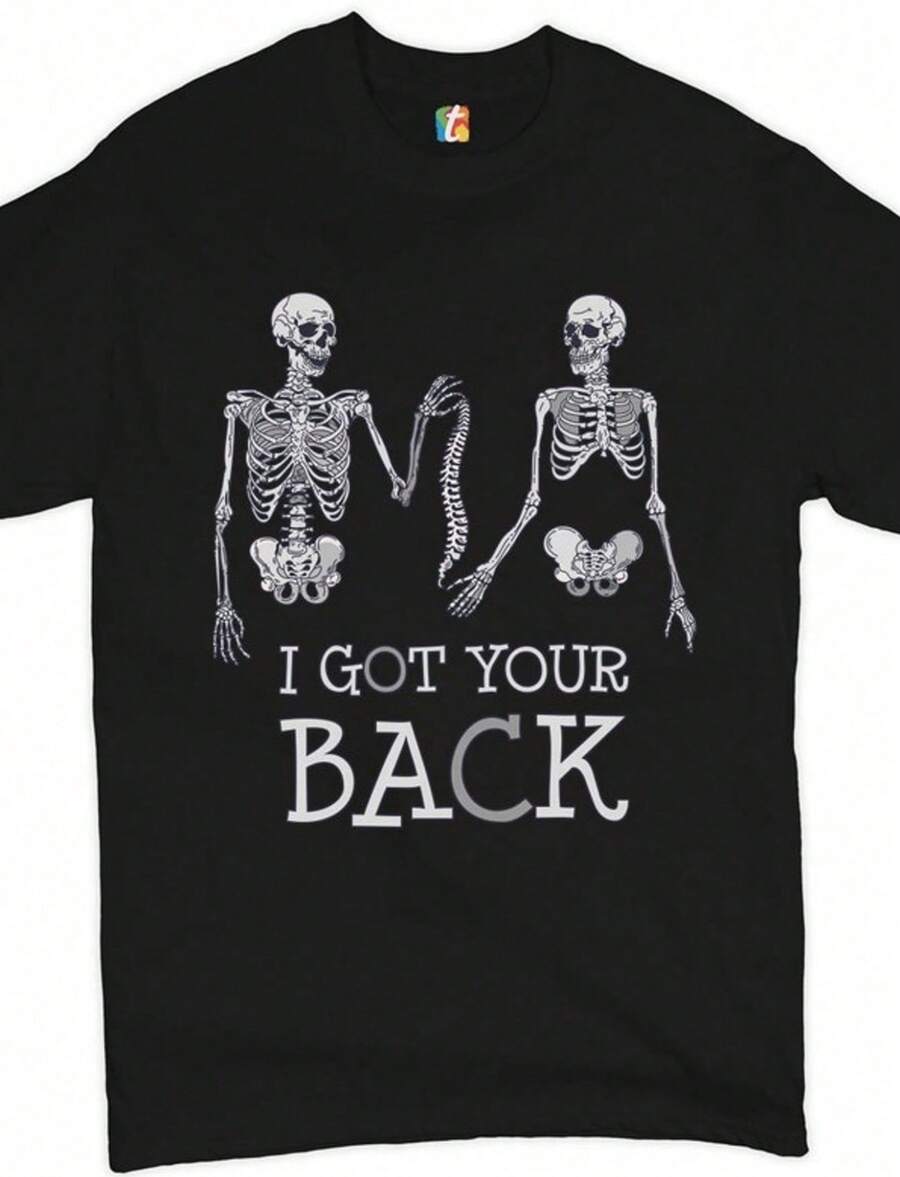 I Got Your Back T-Shirt Happy Halloween Spooky Skeletons Trick-Or-Treat Jack-O-La - màu đen - Xem 1
