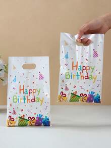 10/25/50个装生日快乐礼品袋，彩色纸屑图案生日礼品包装袋，生日派对回礼袋，节日庆典派对礼品包装用品，主题派对装饰，小型礼品包装袋，生日户外露营野餐手提袋，生日厨房用品包装袋，生日装饰，生日礼物，派对回礼 - 禮物盒子 - 查看 2