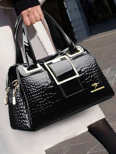 Women's Luxury Designer Handbag Brand Crossbody Bag, New Crocodile Leather Shoulder Bag, Casual Tote Bag