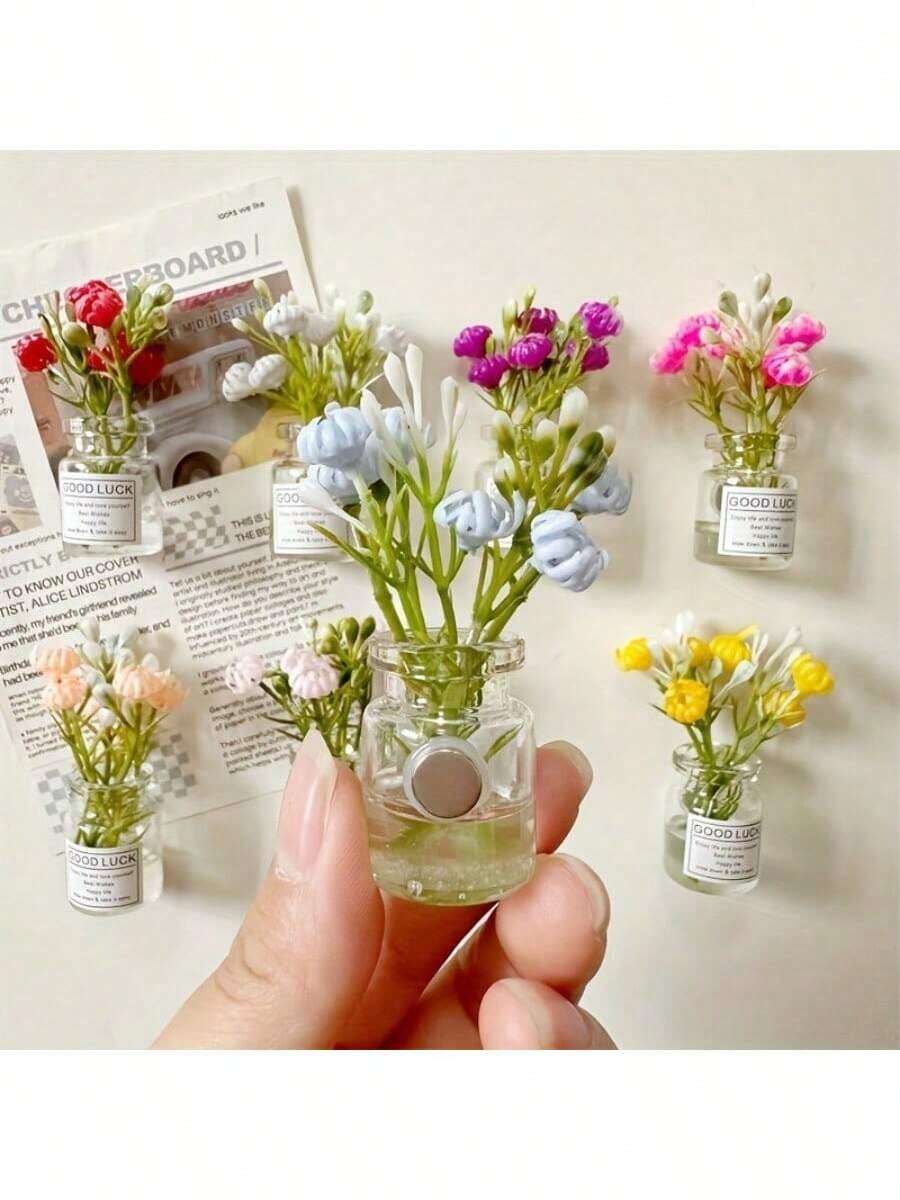 8PCS Mini Vase Magnets - Pod Vase Magnets 2025 All New Cute Mini Fridge Magnets 3D Vase Fun Fridge Accessories Kitchen Decor (Multi-Colored) Holiday Gifts - Multicolor - View 1