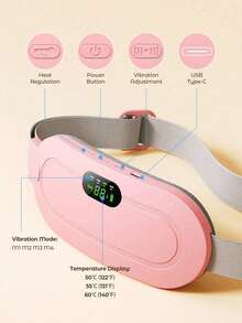 Portable Wireless Heating Pad, Electric Warmth Treasure, With LED Battery Display, Fast Heating, 3 Temperature Settings, 4 Massage Modes, Quickly And Effectively Heats Back Or Abdomen, Suitable For Women, USB Charging, 1500mAh - Multicolor - View 8