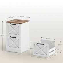 HOMCOM Filing Cabinets - White - View 6