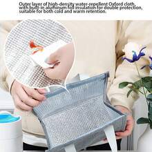 1pc Oxford Cloth Insulated Lunch Bag, Handheld Bento Box Bag For Students, Office Workers To Carry Lunch, Dinner, Keeps Food Warm Lunch Box Cooler Bag Waterproof Large Capacity For Women For Men For Picnic For School Back To School - Multicolor - View 8