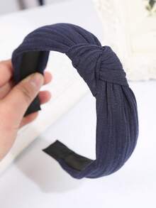 3pcs Solid Color Knitted Wide Headbands, Criss-Cross Knotted Hair Accessories For Women Head Accessories - Multicolor - View 4