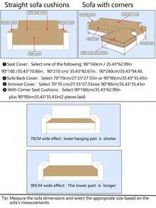 1pc Thick Plush Sofa Cushion Cover, All Season Non-Slip Sofa Slipcover, Dust-Proof And Washable, Pet Friendly Protective Cover, Adjustable For Corner Sofa, Bedroom, Office, Living Room 1/2/3/4 Seater