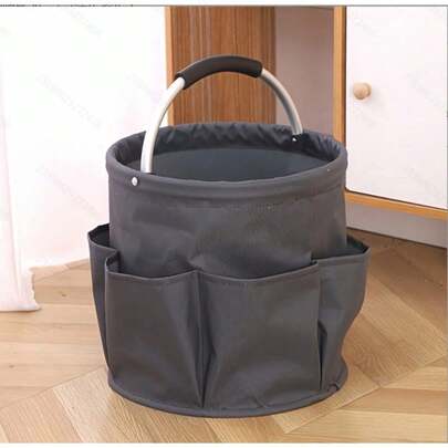 Cleaning Storage Basket With Handle, Cleaning Supplies Organizer, Foldable Storage Basket, Cleaning Storage Basket Organizer, Portable Multi-Functional Cleaning Bucket Bag, Suitable For Home And Garden, Picnic Basket.