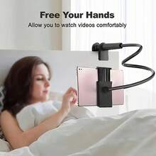 1pc Universal Phone Holder - Multi-Position Adjustable Stand - Durable Flexible Gooseneck, Suitable For Lazy Days, Bedside, Desk Use - Fits All Smartphone Devices