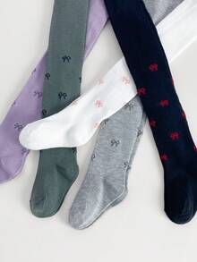 5 Pcs Kids Tights Year-Round Comfort Solid Baby Toddler Leggings Socks – Children Girl Tights For School, Play & Layering Simple Solid Color Style - Multicolor - View 6