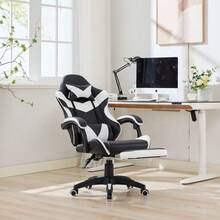 Gaming Chairs - White+Black + Upholstered + Foam - View 3
