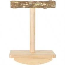 Natural Wood Bird Perch Stand Training, Rocking Perch Birds, Intelligence Puzzle Enrichment Toys Parakeets, Parrot Perch Stand Cockatiels, Budgies, Conures, Bird Playground Accessories - Wooden - View 3