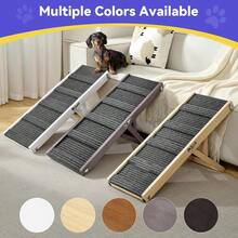 2025 Upgraded Dog Ramp For Couch Foldable Small Dog Ramp For Low Bed 4 Adjustable Height From 13'' To 21" Portable Stable Pet Steps With Non-Slip Pad Pet Ramps Use For Sofa Couch Stairs - Grey Purple - View 5