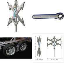 BAL 28010 X-Chock - Calza de Bloqueo de neumáticos - Estabilizador de Rueda para remolques de Eje en tándem y vehículos recreativos - Fácil operación de carraca, construcción de Acero Resistente(default) - Multicolor - Ver 1