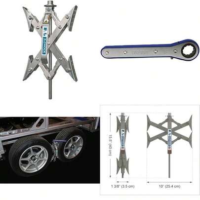 BAL 28010 X-Chock - Calza de Bloqueo de neumáticos - Estabilizador de Rueda para remolques de Eje en tándem y vehículos recreativos - Fácil operación de carraca, construcción de Acero Resistente(default)