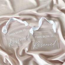 1pc "Reserved" Acrylic Signage For Wedding Ceremony, Reserved Seat Indicator - Multicolor - View 4