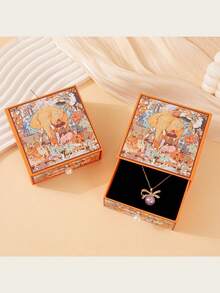 原始部落动物风格首饰盒，经典配色饰品盒，可收纳项链、戒指、耳环、手镯、珍珠等饰品。 - 彩色 - 查看 4